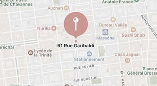 Plan d'accès - 61 rue Garibaldi, Lyon 6